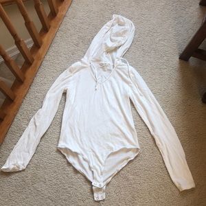 White Body Suit with Hood